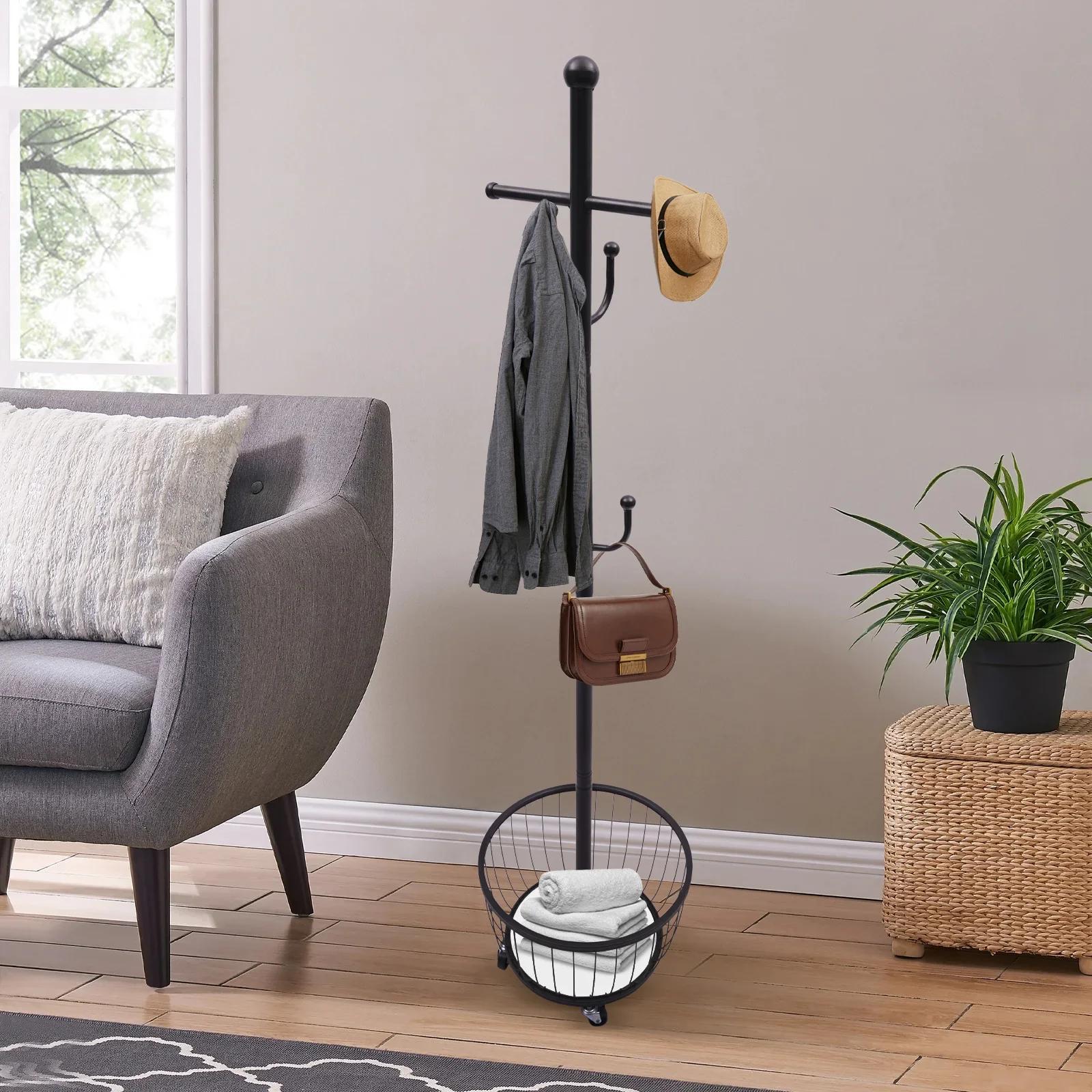 Porte-manteau et porte-chapeau sur pied, support organisateur avec roue Mobile, support de cintre d'