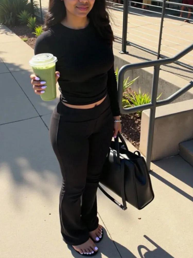 Pantalon de yoga évasé taille haute extensible pour le sport, pantalon de fitness rehausseur de hanc