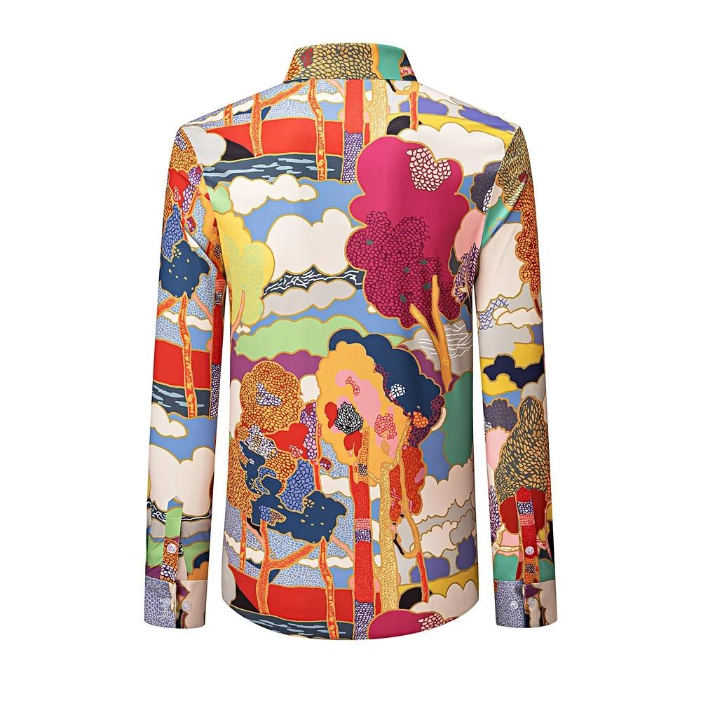 Chemise à manches longues pour hommes, imprimé artistique, mode Business, Social, formel, polyvalent
