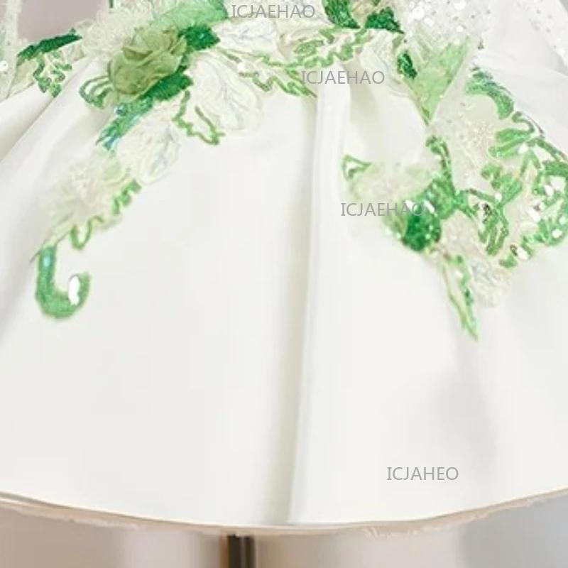 Nouvelle Robe de Princesse pour Bébé Fille 2026, Robe Tutu à Fleurs et Perles pour Fête d'Anniversai
