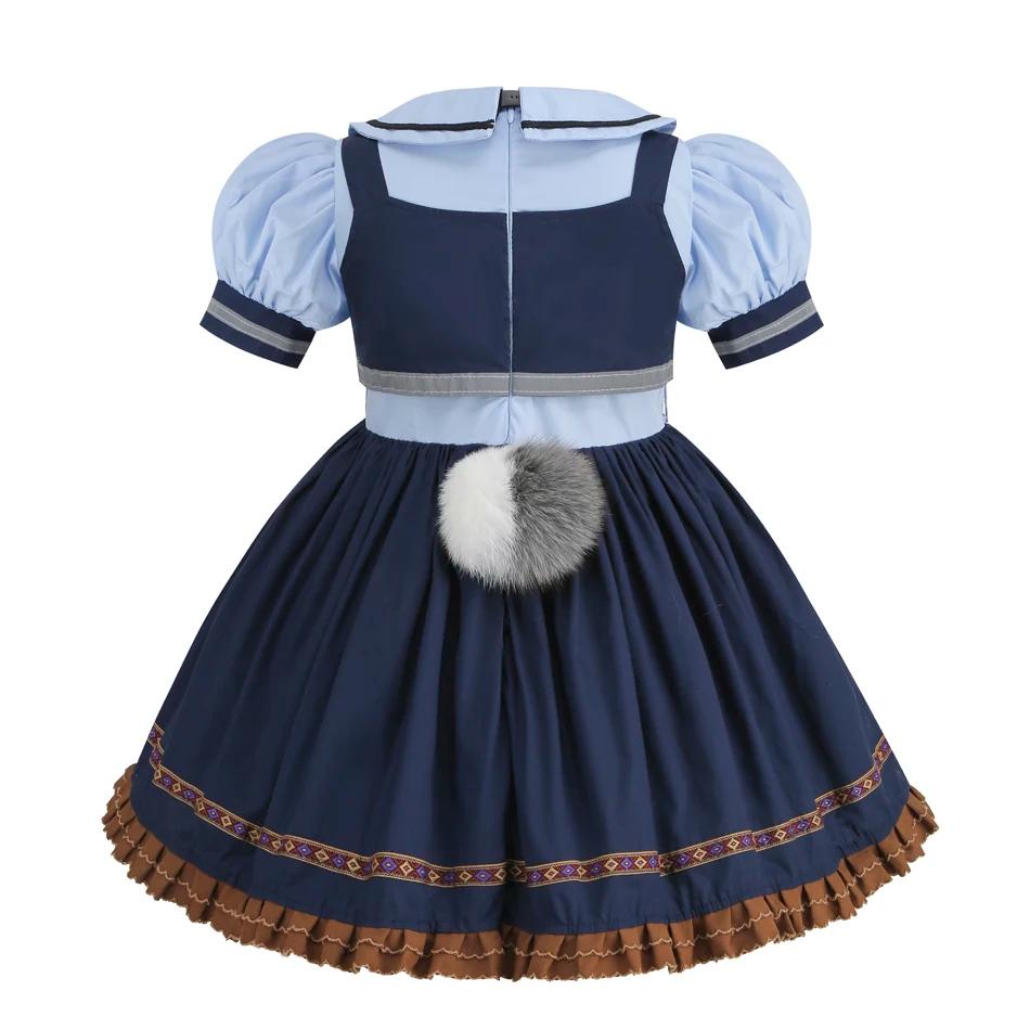 Costume de cosplay Judy pour enfants, robe de fête de carnaval, ensemble de chaussettes, ceinture et