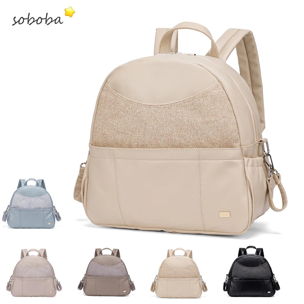 Soboba sac à dos à couches pour femmes sac à langer multifonctionnel de grande capacité avec 2 sangl