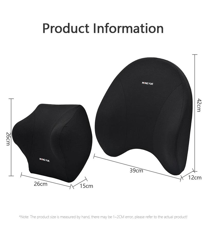 Oreiller de Soutien Lombaire et Cou en Mousse à Mémoire de Forme pour Voiture, Coussin Universel, Ac