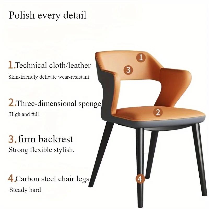 Chaise de salle à manger en cuir de Style français avec dossier, Design creux, adaptée au Clubhouse,