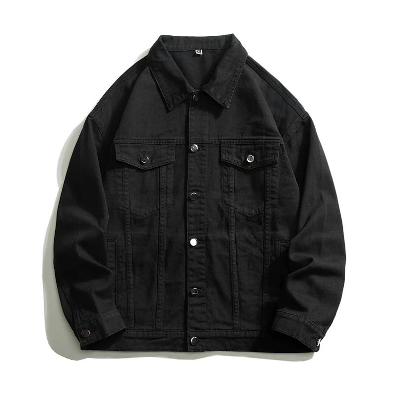 Veste en jean blanc surdimensionné pour homme, streetwear en coton, jean décontracté de haute qualit