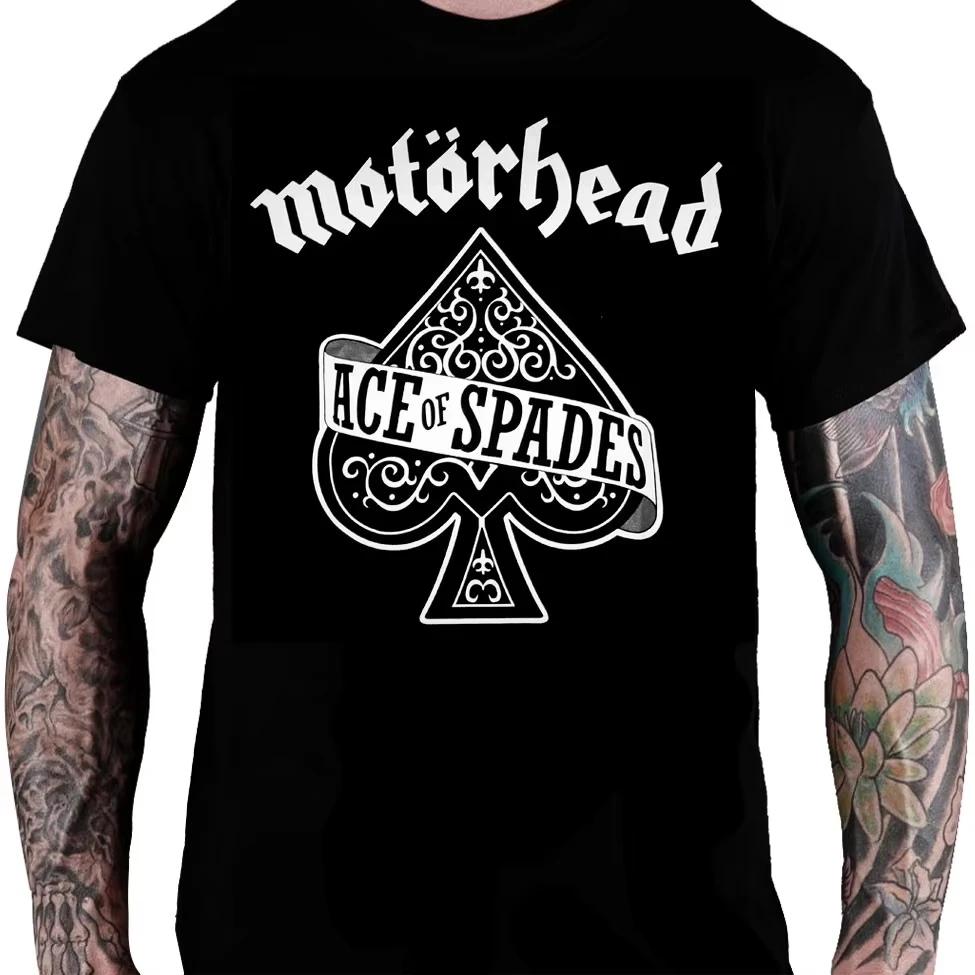 T-Shirt graphique Motorhead Ace of Spades pour hommes, Vintage Rock Band, manches courtes, en coton,