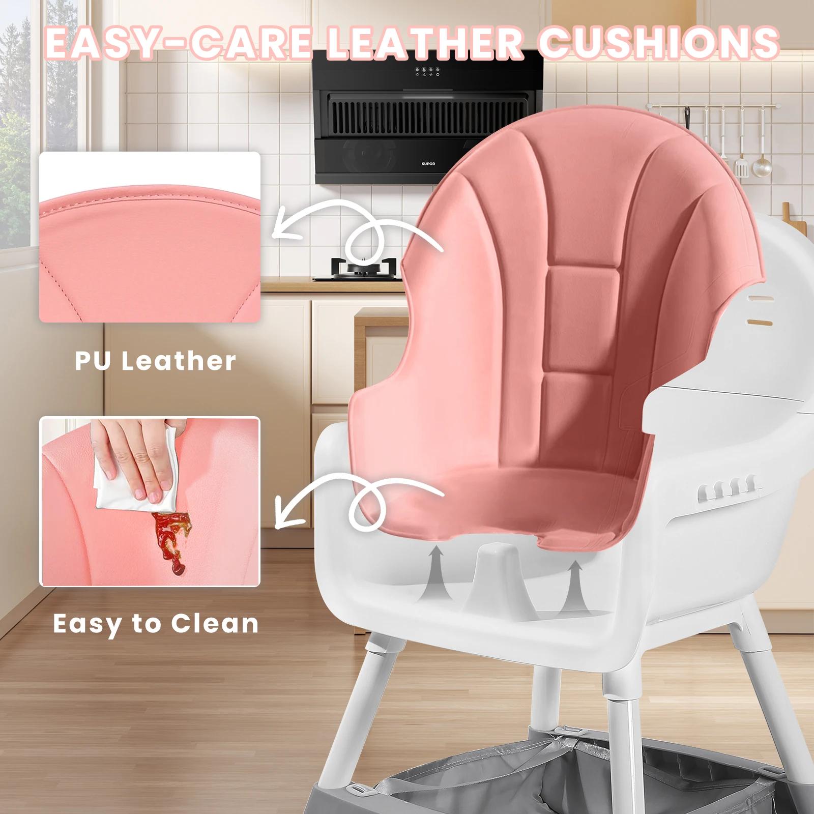Chaise haute pour bébé à hauteur réglable, chaise haute/basse convertible avec plateau amovible, cei