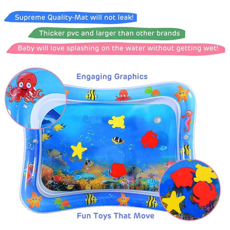 Tapis de jeu d'eau gonflable pour bébé - Coussin PVC temps du ventre et éducation précoce