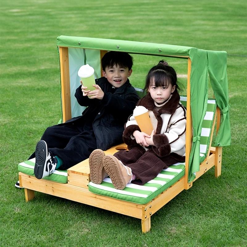 Chaise longue de plage pour enfants-canapé pliable d'extérieur avec dossier, siège Double pour le sa