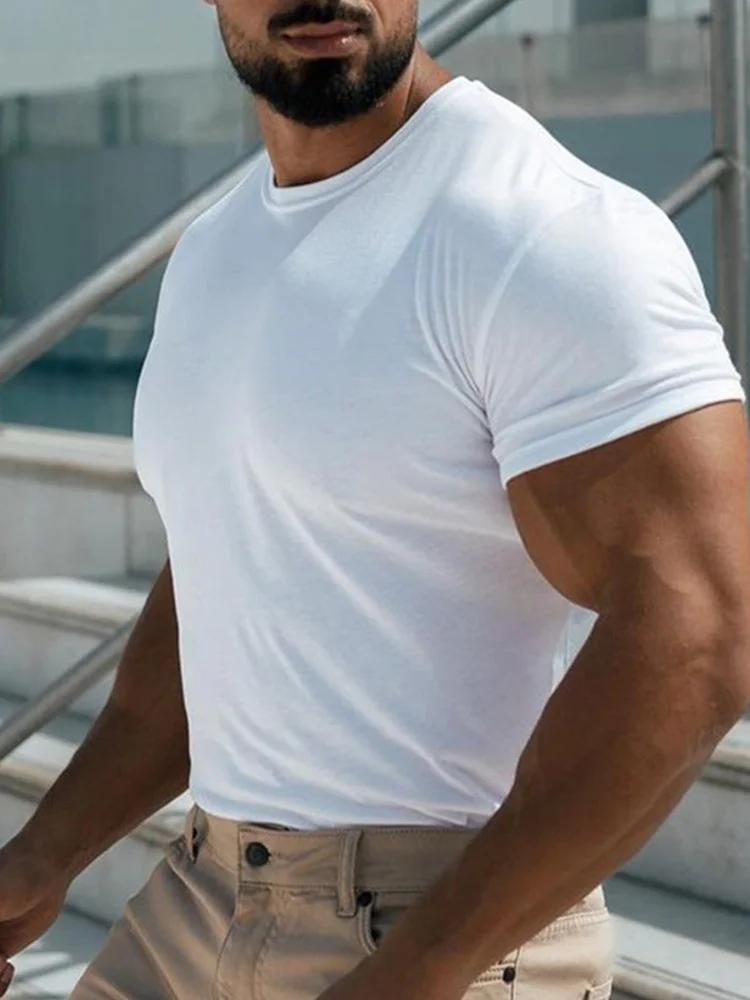 T-shirt d'Entraînement à Manches Courtes pour Homme, Haute artificiel asticité, Coton Respirant, vac