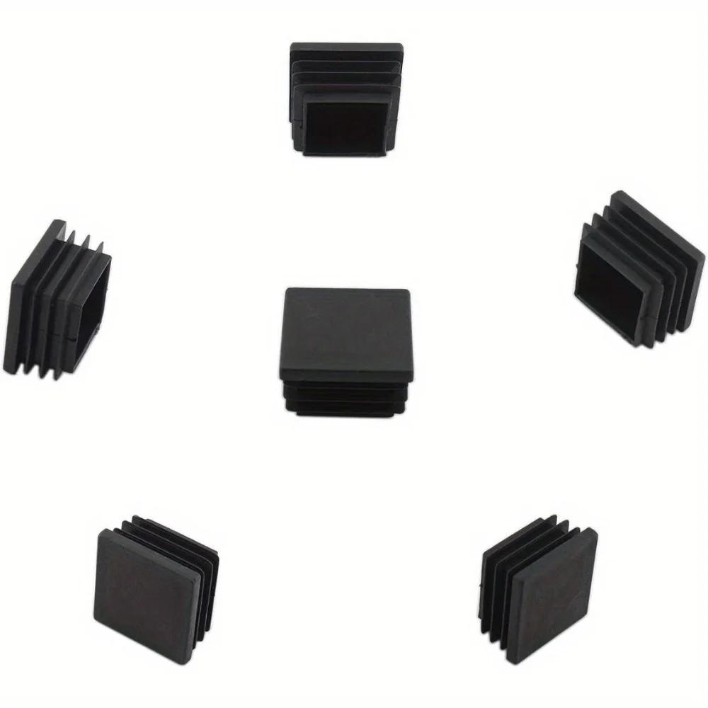 Bouchon d'extrémité de tube carré de 50MM, bouchon en plastique, bouchon noir, tables et chaises pou