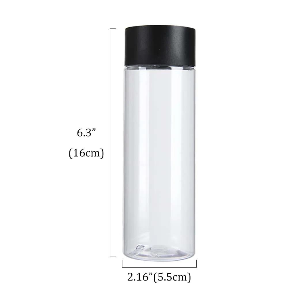 Paquet de 24 bouteilles de jus en plastique PET transparent de 10OZ avec couvercles noirs, bouteille