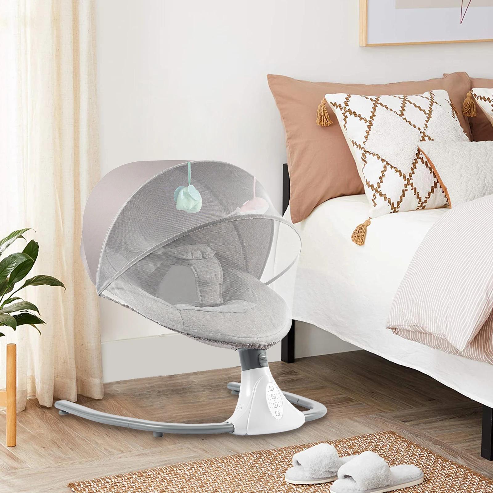 Berceau électrique pour bébé, chaise à bascule automatique pour nouveau-né avec musique Bluetooth et