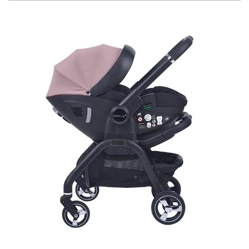 Poussette bébé luxe 4-en-1, légère, pour extérieur, multifonctionnelle, siège auto enfant, pliable e