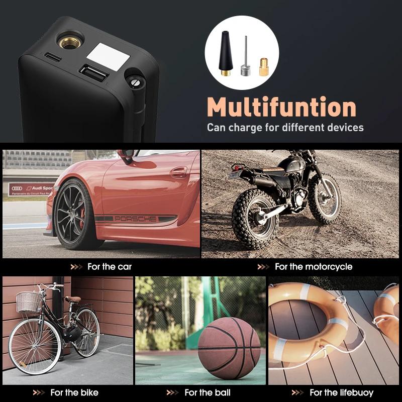 CARSUN pompe à Air Rechargeable gonfleur de pneu compresseur Portable numérique sans fil gonfleur de