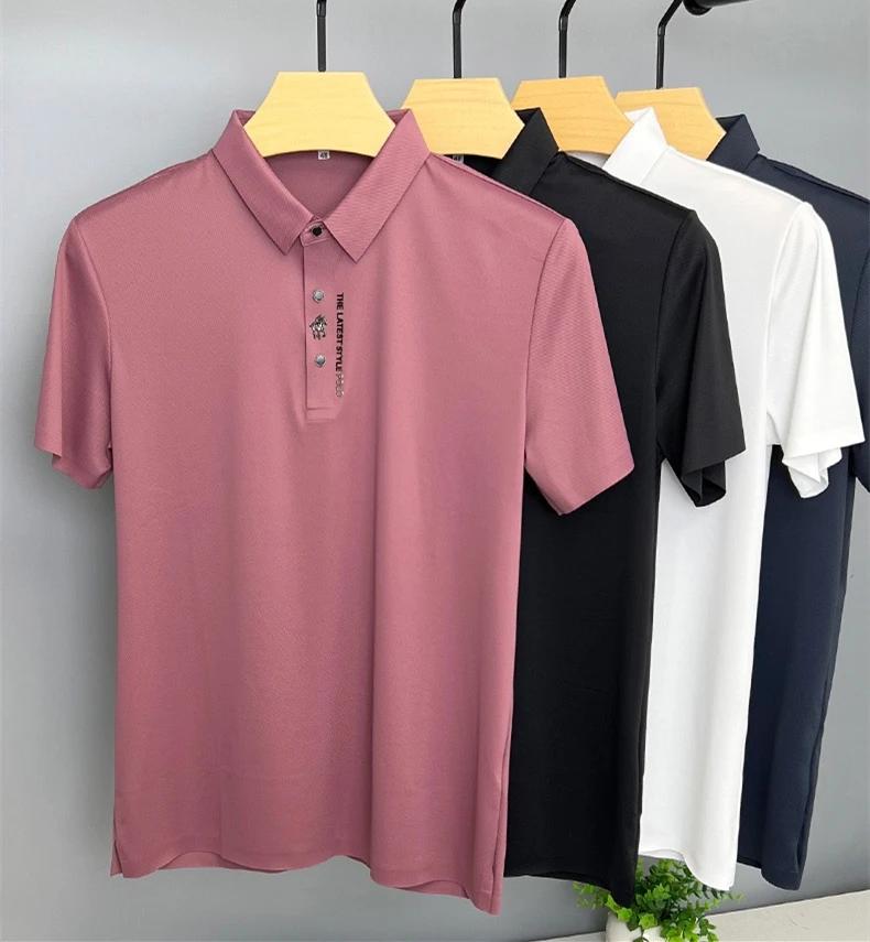 Haute qualité Ice Silk manches courtes hommes polo shirt été nouvelle marque mode broderie DESIGN TO