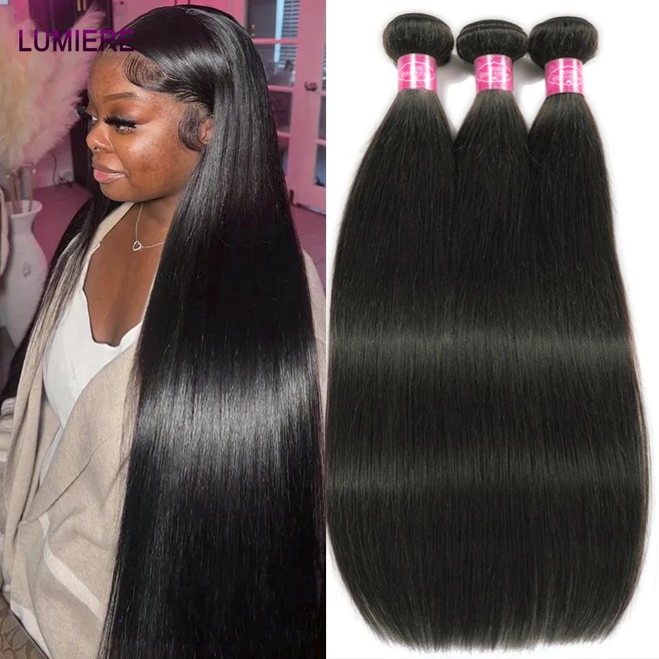 Sophia-Bundles de cheveux humains raides, vague bouclée profonde, vierge brésilienne, extensions de 