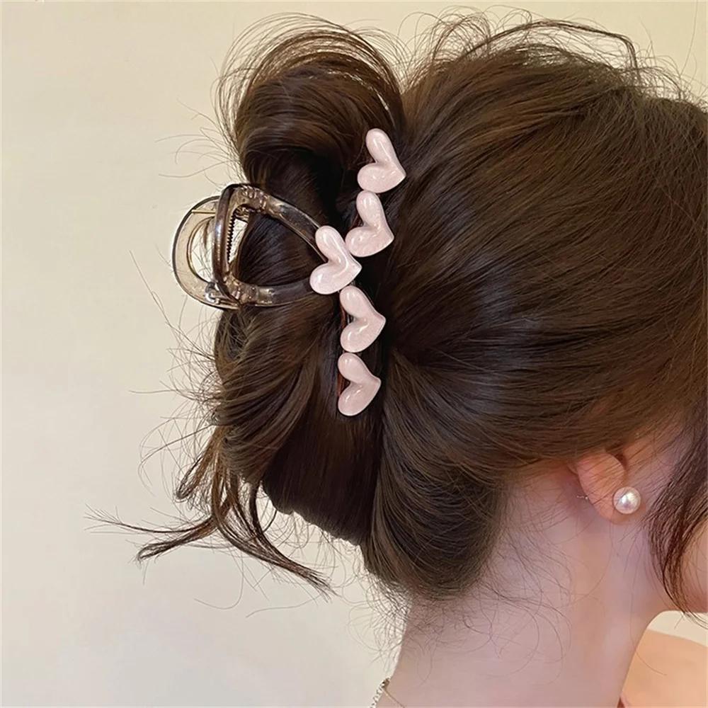 Pince à cheveux en forme de cœur pour femmes, pince à cheveux élégante en forme de requin, accessoir