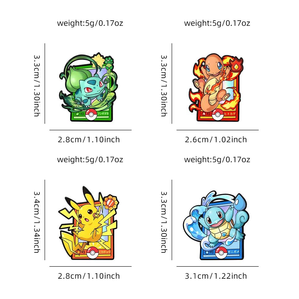4 épingles en émail Charmander de dessin animé, broches en métal, badges de revers pour sacs à dos, 