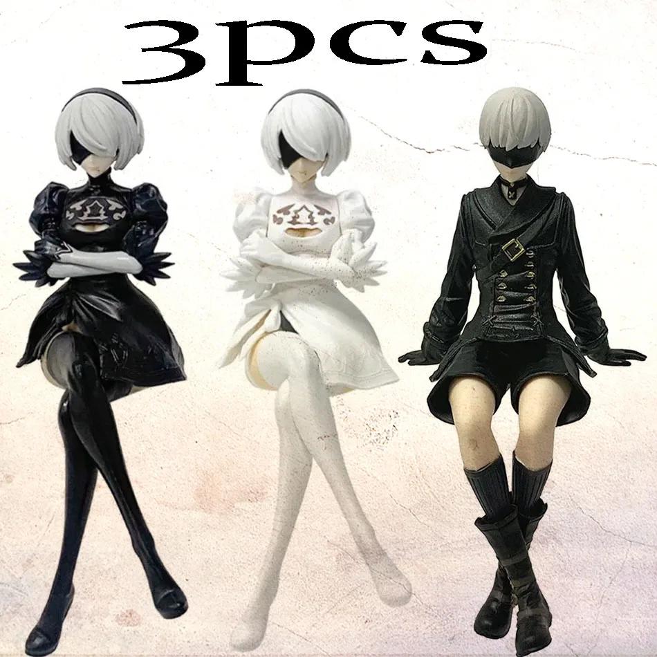 Figurine flambant neuve noir et blanc de 13 à 15cm, modèle de pose d'assise PVc, jouet cadeau de col