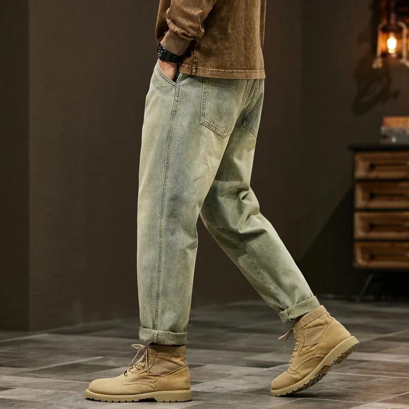Jean 95% coton pour hommes, sarouel ample de haute qualité, mode Baggy décontracté, pantalon en Deni