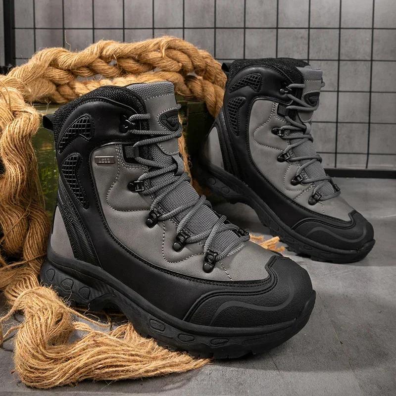 Bottes du désert en cuir pour hommes, respirantes, antidérapantes, imperméables, pour la chasse, la 