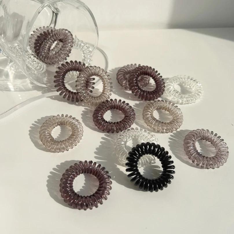 Bandes de cheveux élastiques en fil de téléphone, bandes de caoutchouc transparentes, attaches en sp