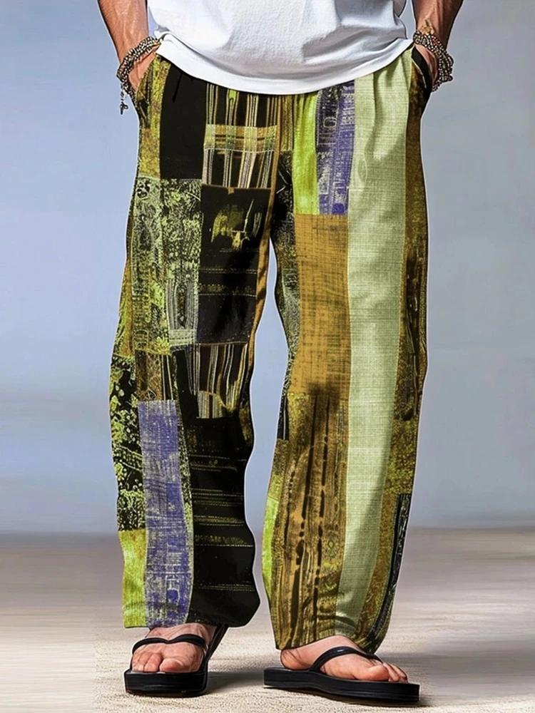 Pantalons pour hommes pantalons d'été pantalons de plage cordon taille élastique impression 3D rayur