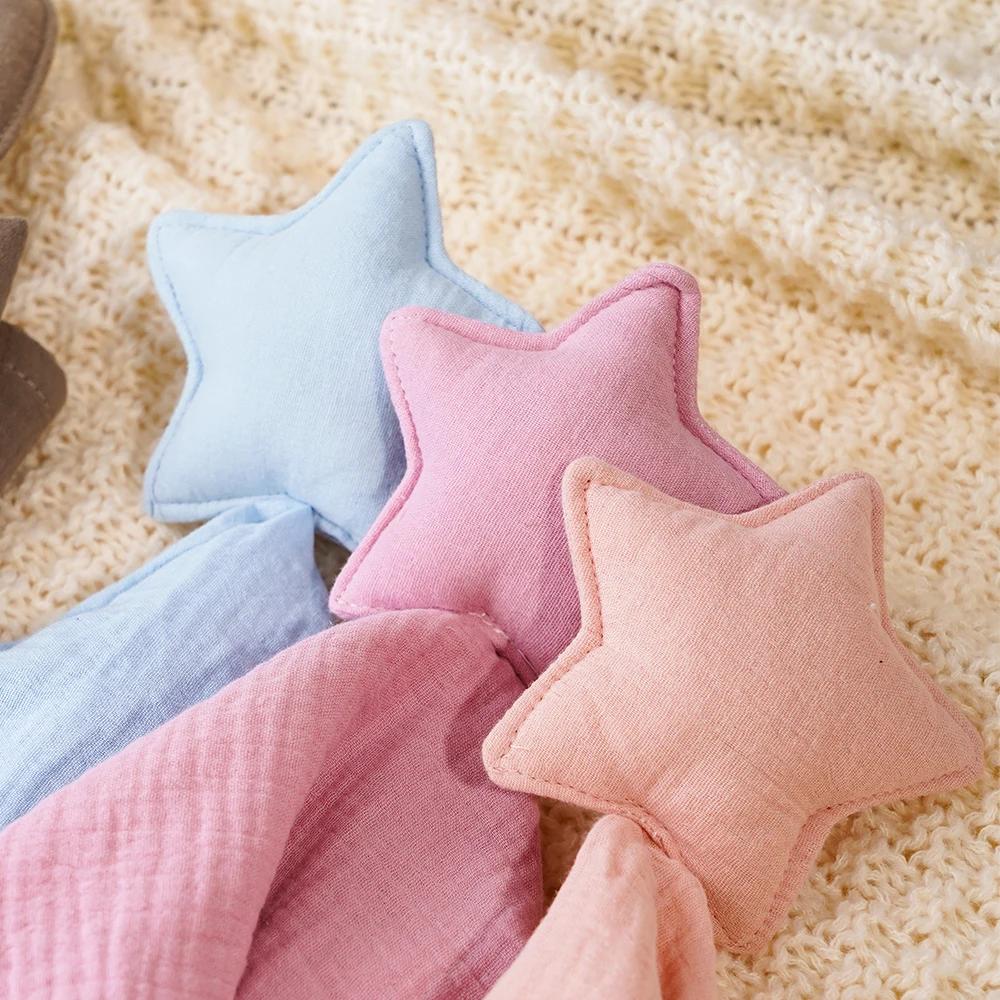 Couverture confortable en mousseline de coton pour bébé, poupée de chat mignon pour nourrissons et e
