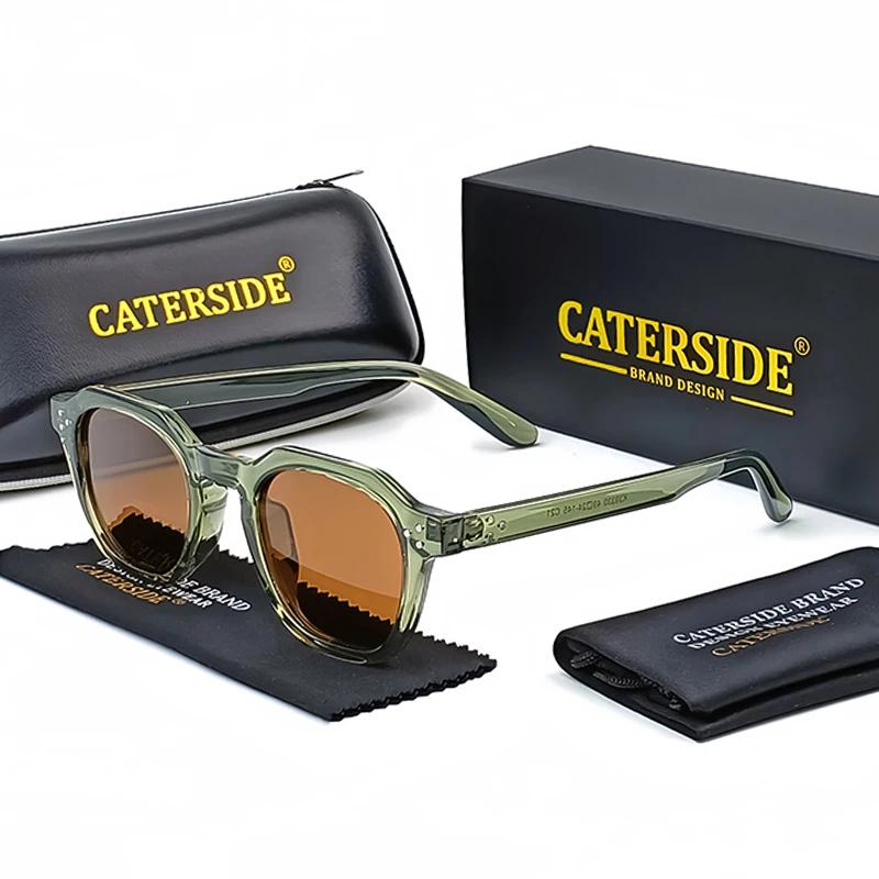 Caterside nouveau rétro polarisé hommes lunettes de soleil carré TR90 cadre femmes lunettes de solei