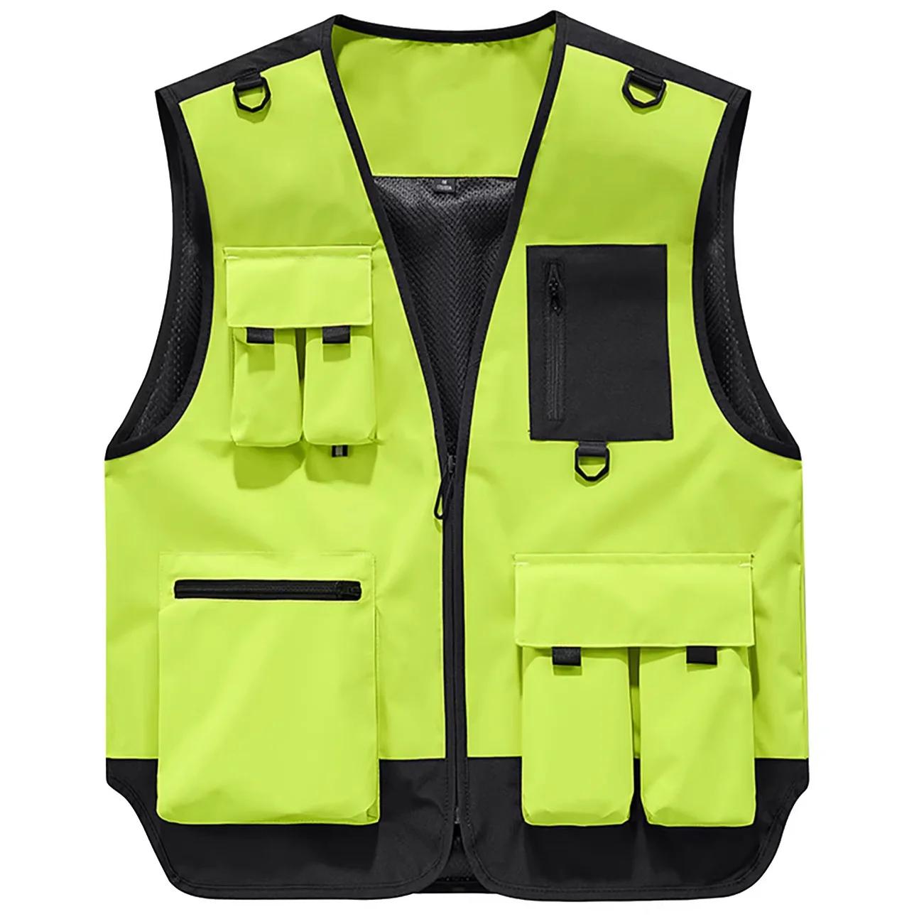 Gilets de travail pour la photographie en plein air, vestes multi-poches pour hommes, gilets de pêch