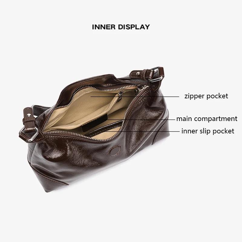 Sac à main en cuir véritable souple pour femme, sac à bandoulière décontracté multifonctionnel pour 
