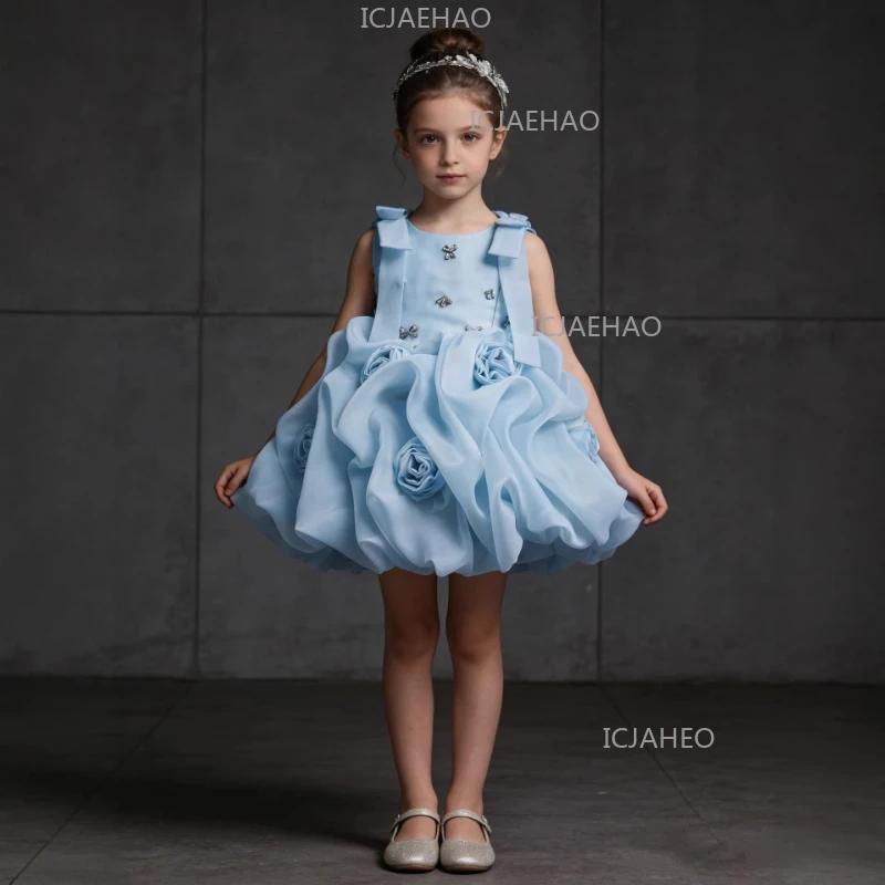 Robe Tutu sans manches pour filles, en satin, pour fête, soirée, anniversaire, concours de beauté, r