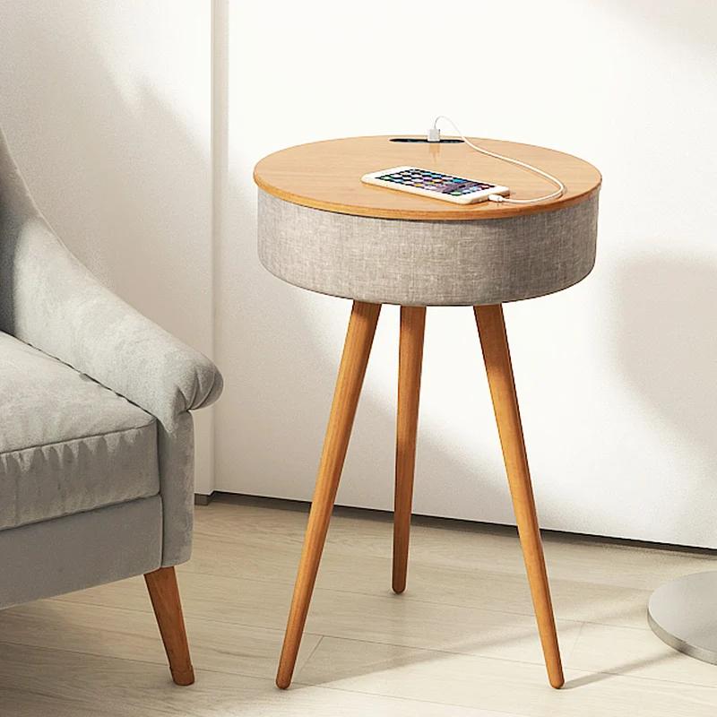 Table basse intelligente créative avec haut-parleur HIFI Bluetooth, chargement sans fil, Style nordi