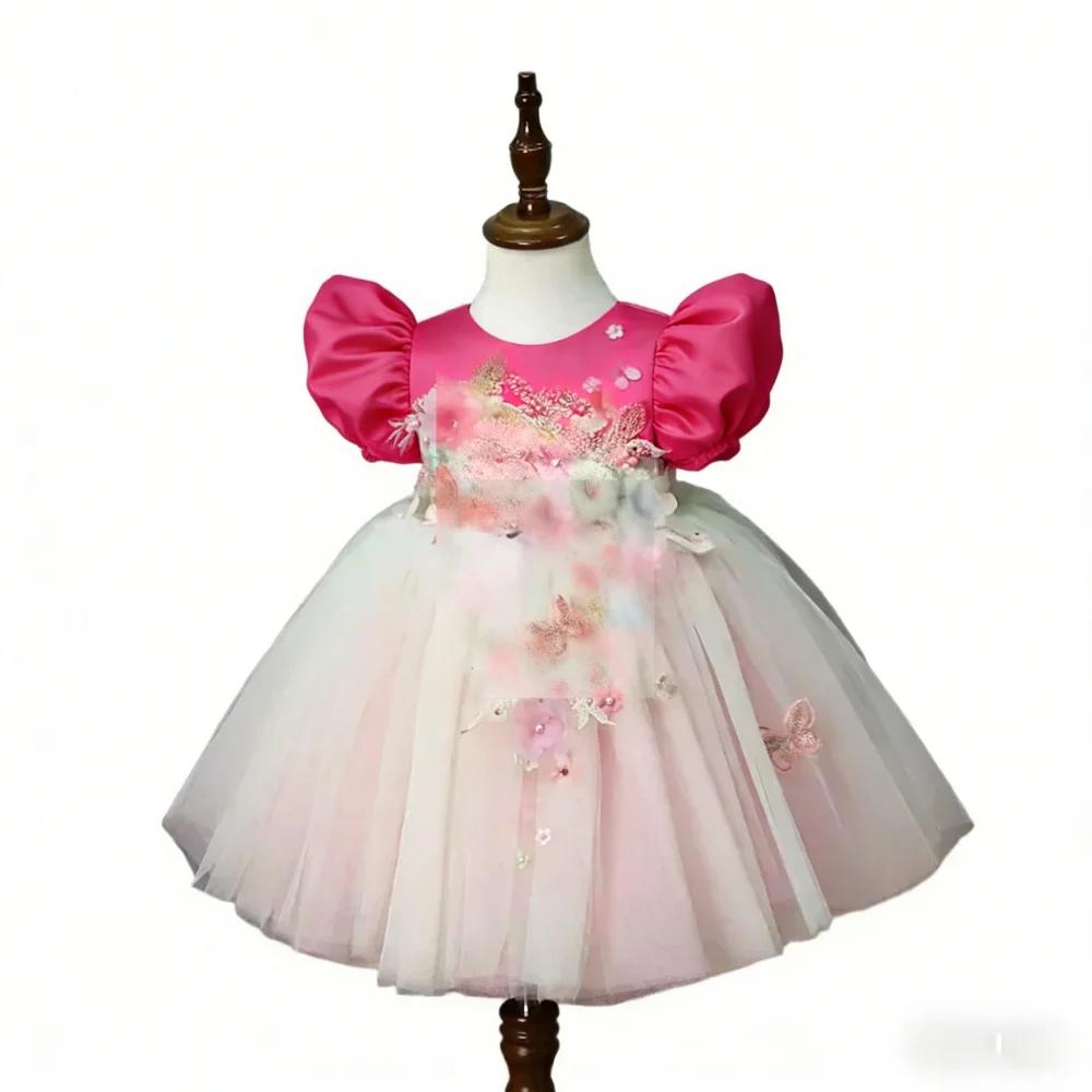 Robe de Princesse Lolita 2026 pour Enfants, Tenue de Cérémonie et de Fête, Robe de Bal avec Applique