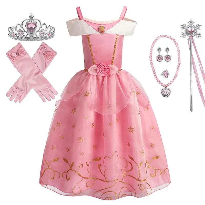 Robe de princesse pour filles, Costume d'halloween Disney Cosplay cendrillon blanche-neige aurore ra
