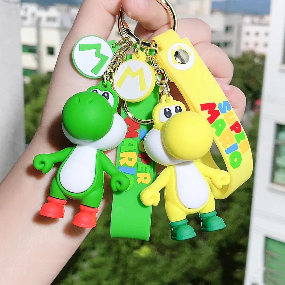 Super Mario porte-clés Mario Bros Luigi crapaud Yoshi Bowser figurine modèle accessoiresPVC dessin a