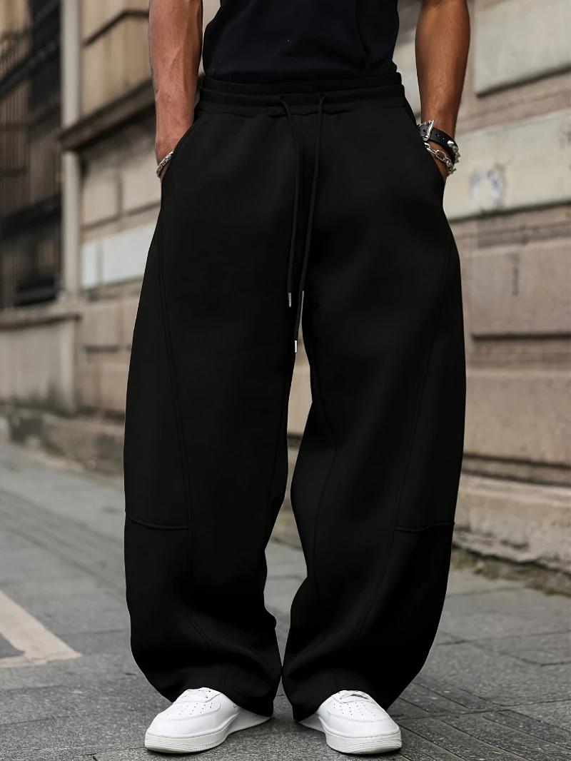 Pantalon ample à jambes larges pour hommes, pantalon Long décontracté printemps/automne, Style polyv