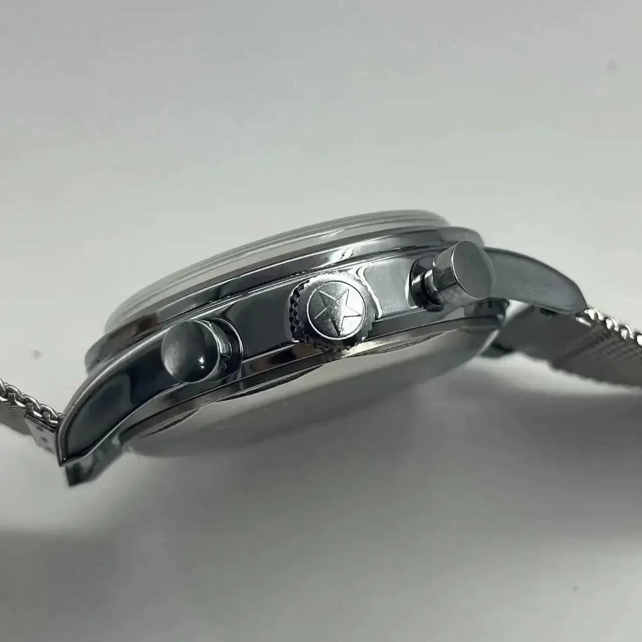 Montres pour hommes 1963 pilote montre automatique 42mm étanche rétro quartz chronographe montre hab
