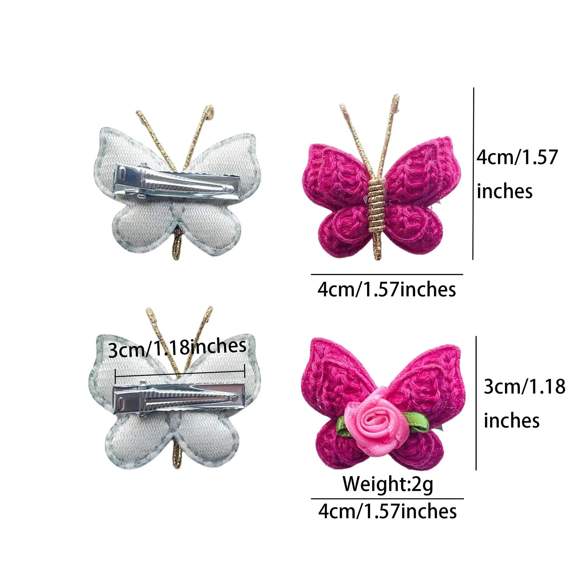 Pinces à cheveux en laine pour enfants, 4 pièces, douces et mignonnes, couvre-chef en tricot, Croche