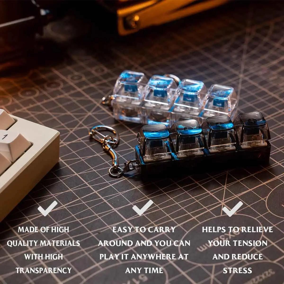 Porte-clés clavier LED, jouet Fidget pour adultes, Fidget Clicker, décompression, Gadget anti-Stress