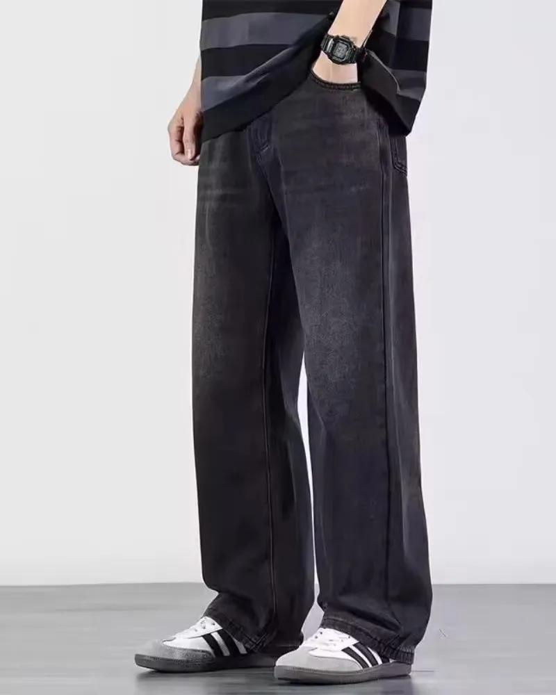 Pantalon en jean pour hommes Vintage lavage jambe large jean ample décontracté droit Style américain