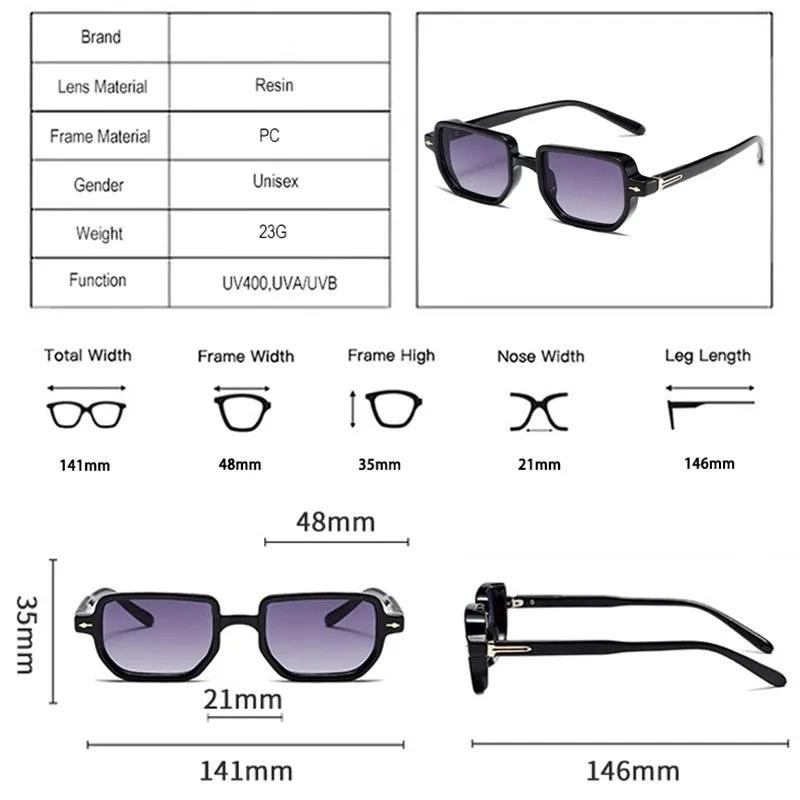 Lunettes de soleil rectangulaires pour hommes et femmes, lunettes de soleil pour documents de bonbon