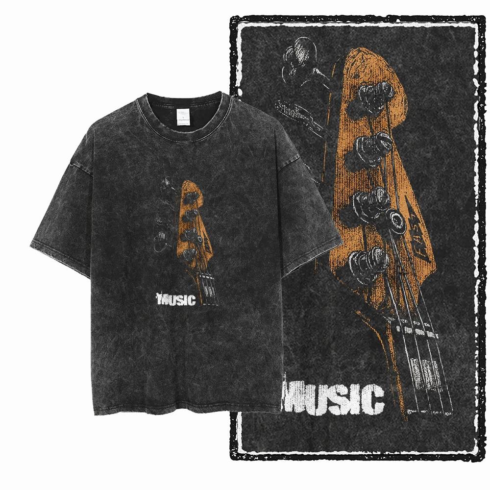 X1-x25 STREE THEME graphique exclusif unisexe coton lavé à l'acide t-shirt Cool Vintage Streetwear h