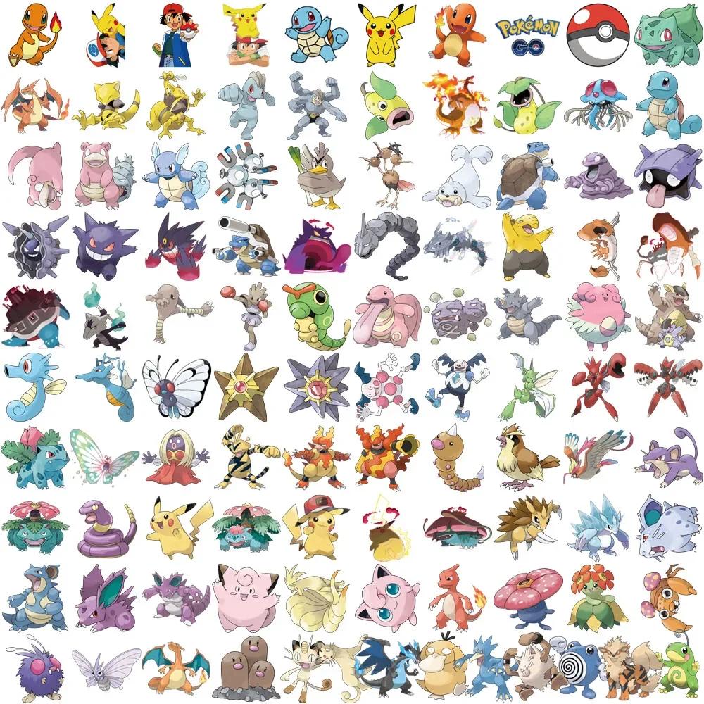 Autocollants Pokemon Pikachu Kawaii, 100/200 pièces, pour ordinateur portable, téléphone, valise, Sk