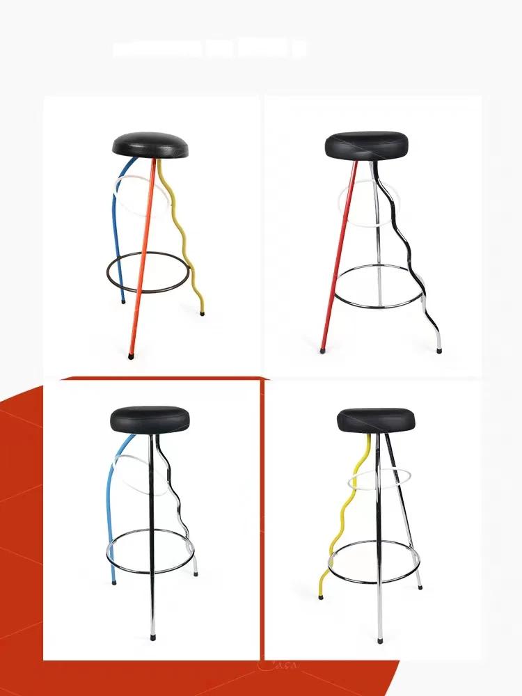 Tabouret de bar Memphis à pieds hauts, tabouret de cuisine, tabouret de bar style médiéval, chaise d