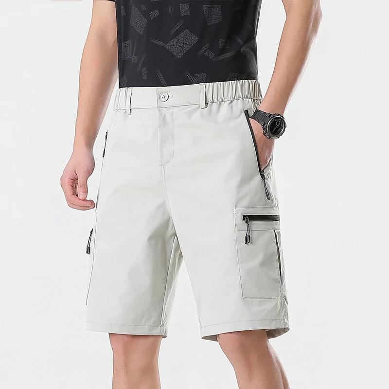 Shorts cargo pour hommes, pantalon court à poches zippées, séchage rapide, pour l'été, la randonnée,