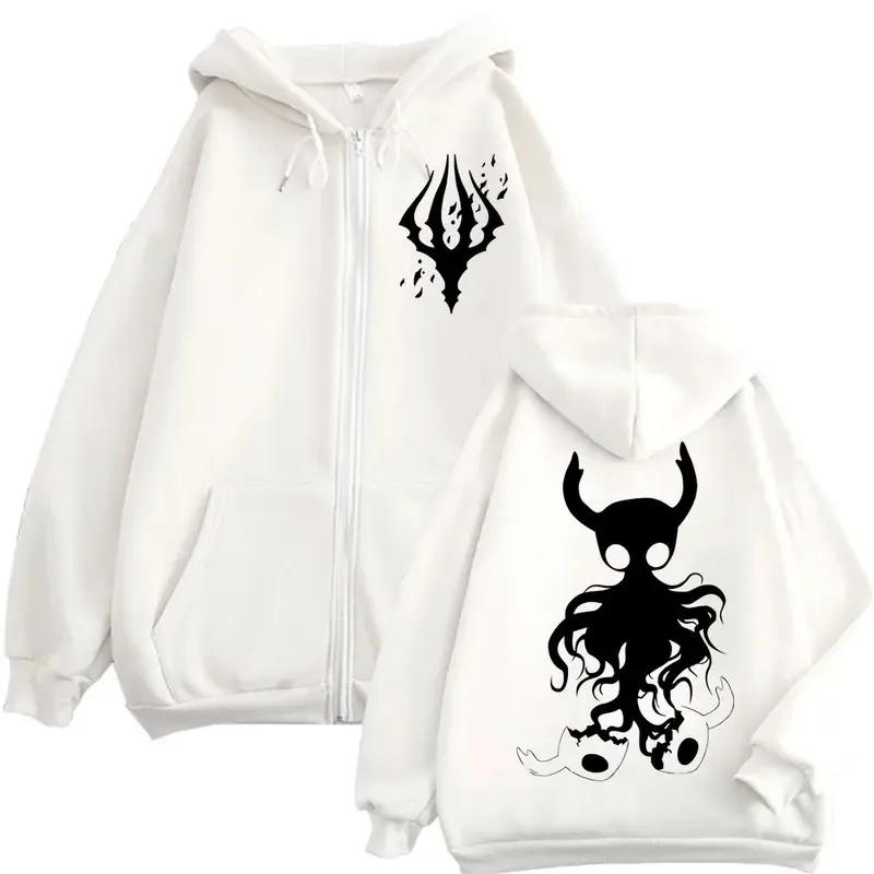 Limité creux chevalier jeu graphique fermeture éclair sweats à capuche gothique Vintage fermeture éc