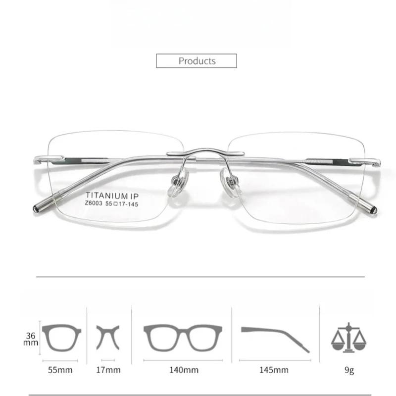 F · DRACON lunettes sans cadre en titane pur lunettes carrées simples et rétro pour hommes monture o
