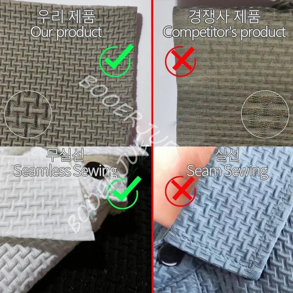 Polo d'été à manches courtes pour hommes, ajouré, en soie glacée, vêtements de marque, respirant, mo